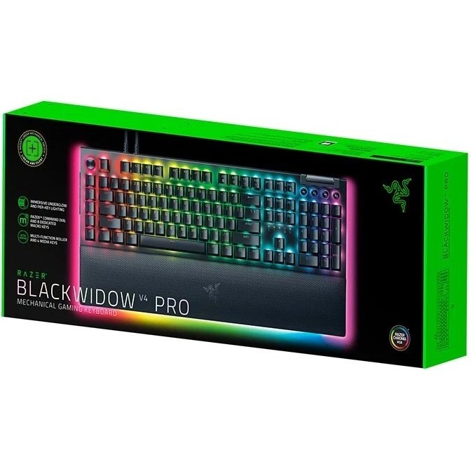کیبورد مخصوص بازی ریزر مدل BlackWidow V4 Pro Yellow Switch
