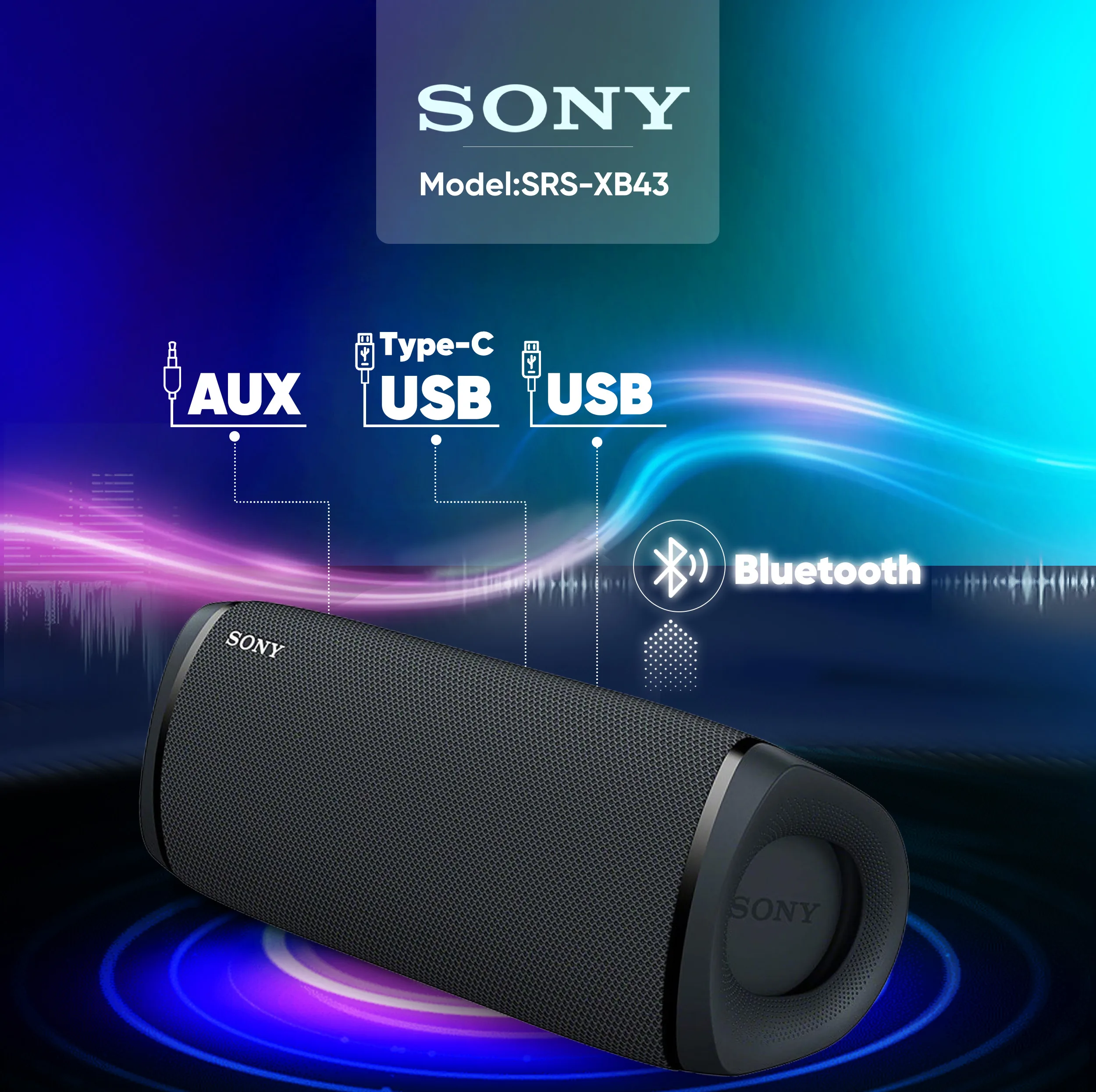 اسپیکر بلوتوثی قابل حمل سونی مدل SRS-XB43