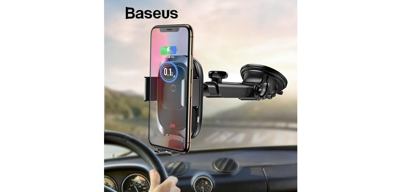 پایه نگهدارنده و شارژر بی سیم گوشی موبایل باسئوس مدل WZHW03