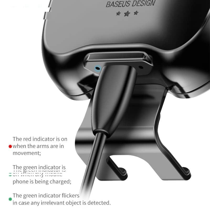پایه نگهدارنده و شارژر بی سیم گوشی موبایل باسئوس مدل WZHW03