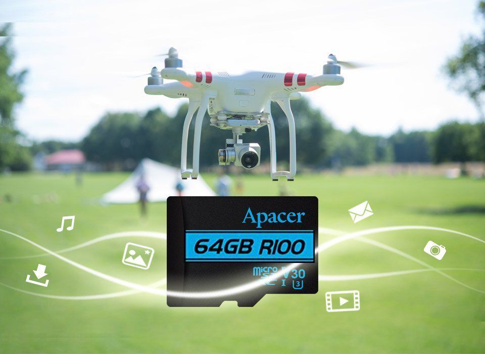 کارت حافظه microSDXC اپیسر مدل V30 کلاس 10 استاندارد UHS-I U3 سرعت 100MBps ظرفیت64گیگابایت به همراه آداپتور SD