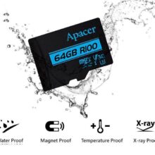 کارت حافظه microSDXC اپیسر مدل V30 کلاس 10 استاندارد UHS-I U3 سرعت 100MBps ظرفیت64گیگابایت به همراه آداپتور SD