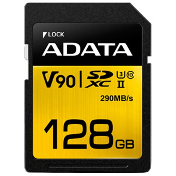 کارت حافظه‌ SDXC ای دیتا مدل Premier ONE V90 کلاس 10 استاندارد UHS-II U3 سرعت 290MBps ظرفیت 128 گیگابایت
