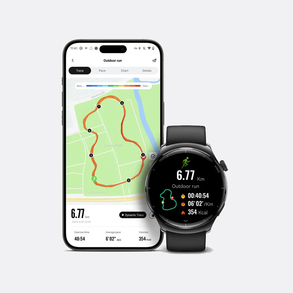 ساعت هوشمند میبرو مدل Lite 3 Pro بند چرمی، ضد آب، صفحه نمایش AMOLED، روشنایی 1000 نیتی، دارای قابلیت صفحه همیشه روشن، سنسور اکسیژن خون، سنسور ضربان قلب