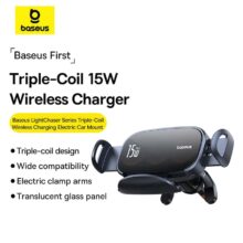 پایه نگهدارنده و شارژر بی سیم گوشی موبایل بیسوس مدل C40355901111-00