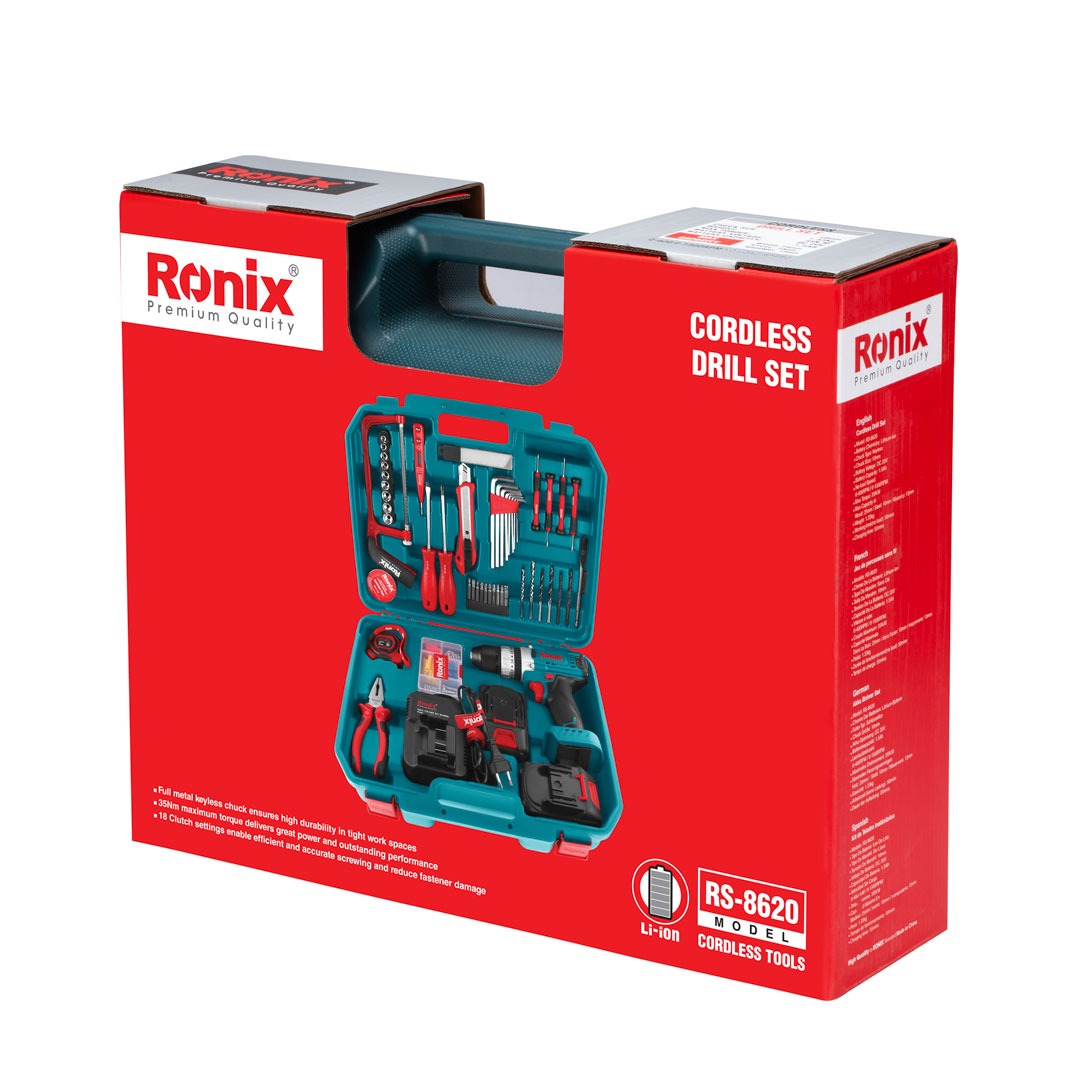 مجموعه 53 عددی دریل چکشی رونیکس مدل RS-8620