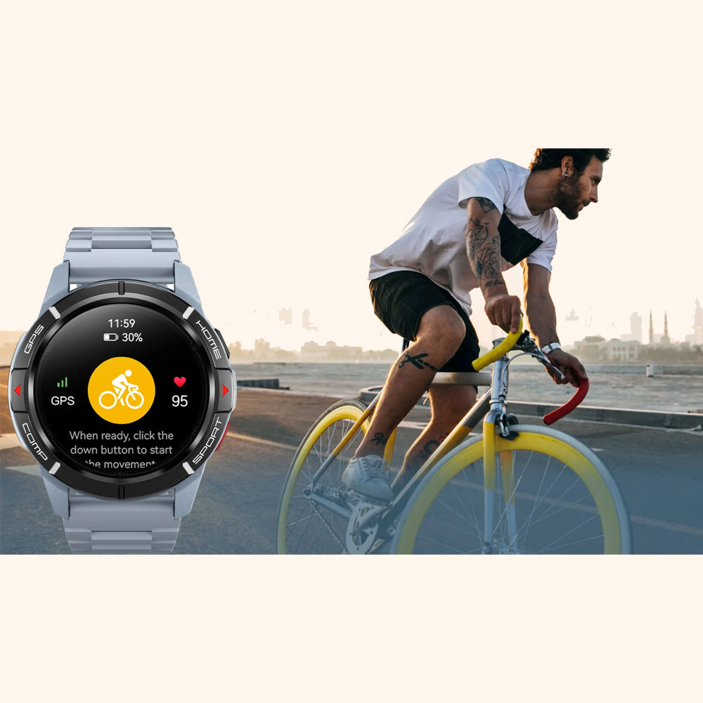 ساعت هوشمند میبرو مدل GS Active بند سیلیکونی، ضد آب، 150 حالت ورزشی، صفحه نمایش AMOLED، سنسور اکسیژن خون، شمارش ضربان قلب