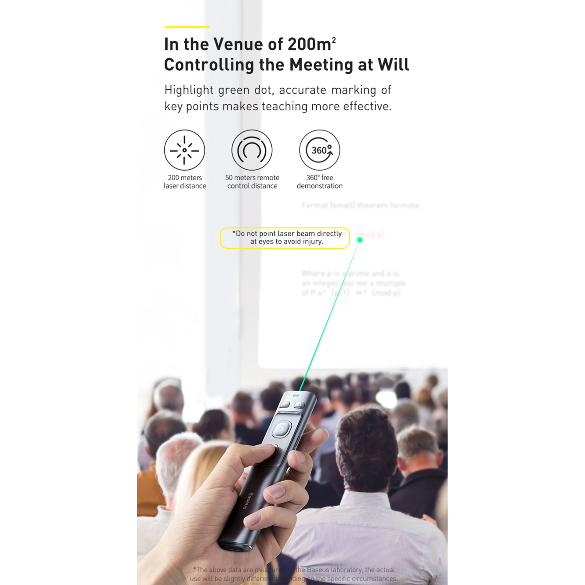 پرزنتر بی سیم باسئوس مدل WKCD010013 Green Laser