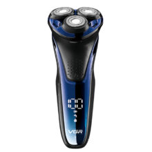 ماشین اصلاح موی صورت وی جی ار مدل V-306، استفاده به صورت خشک و مرطوب، منبع انرژی باتری، تکنولوژی اصلاح به صورت برش چرخشی، مدت زمان شارژ 90 دقیقه و مدت زمان استفاده پس از شارژ 90 دقیقه، به همراه ، قابلیت شست‌و‌شو، جنس تیغه استیل ضد زنگ