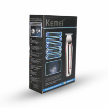 ماشین اصلاح موی صورت کیمی مدل km-032، اصلاح به صورت تریمر، منبع انرژی باتری، برق، تکنولوژی اصلاح به صورت برش مستقیم، اندازه اصلاح 1، 2، 3 میلی‌متر، مدت زمان شارژ 480 دقیقه و مدت زمان استفاده پس از شارژ 60 دقیقه، به همراه برس تمیزکننده، امکان شارژ شدن سریع