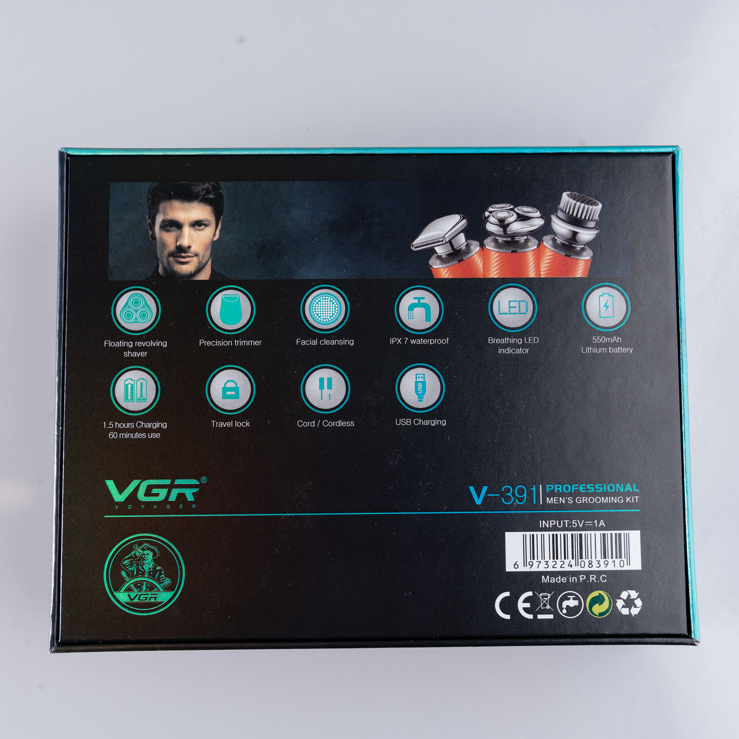 ماشین اصلاح موی صورت شارژی وی جی ار مدل V-391