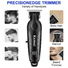 ماشین اصلاح موی سر و صورت کیمی مدل km-2293، اصلاح به صورت خط زن، منبع انرژی باتری، تکنولوژی اصلاح به صورت برش مستقیم، مدت زمان شارژ 180 دقیقه و مدت زمان استفاده پس از شارژ 180 دقیقه، به همراه آداپتور 5 ولت، کابل شارژ USB، سه عدد شانه، بدون صدا