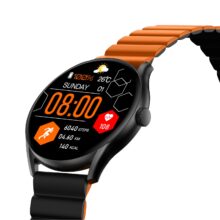 ساعت هوشمند گلوریمی مدل MOB LIGHT WEIGHT M1 PORO دارای قابلیت های کنترل موسیقی، شمارنده ضربان قلب، گام شمار، قابلیت مکالمه از طریق بلوتوث، پشتیبانی از زبان فارسی، بند سیلیکون