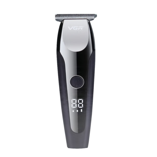 ماشین اصلاح موی صورت وی جی ار مدل 059، اصلاح به صورت تریمر، منبع انرژی با کابل USB، تکنولوژی اصلاح به صورت برش مستقیم، مدت زمان شارژ 180 دقیقه و مدت زمان استفاده پس از شارژ 150 دقیقه، به همراه روغن و 6 عدد شانه، با قابلیت تنظیم سرعت، شارژ سریع، چراغ LED