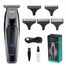 ماشین اصلاح موی صورت وی جی ار کد 070، اصلاح به صورت تریمر، منبع انرژی با برق، تکنولوژی اصلاح به صورت برش مستقیم، اندازه اصلاح ۰.۱ میلی‌متر، مدت زمان شارژ 90 دقیقه و مدت زمان استفاده پس از شارژ 60 دقیقه، به همراه روغن، با قابلیت تنظیم سرعت و حالت خط زن