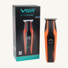 ماشین اصلاح موی سر و صورت وی جی ار مدل V-999، استفاده به صورت خشک و مرطوب، منبع انرژی باتری، تکنولوژی اصلاح به صورت تریمر، اندازه اصلاح 0.01 میلی‌متر، مدت زمان شارژ 180 دقیقه و مدت زمان استفاده پس از شارژ 90 دقیقه، به همراه برس تمیزکننده، کابل USB ، روغن