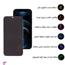 محافظ صفحه نمایش سرامیکی حریم شخصی بوف مدل CFPr9 مناسب برای گوشی موبایل اپل iphone 12 Pro