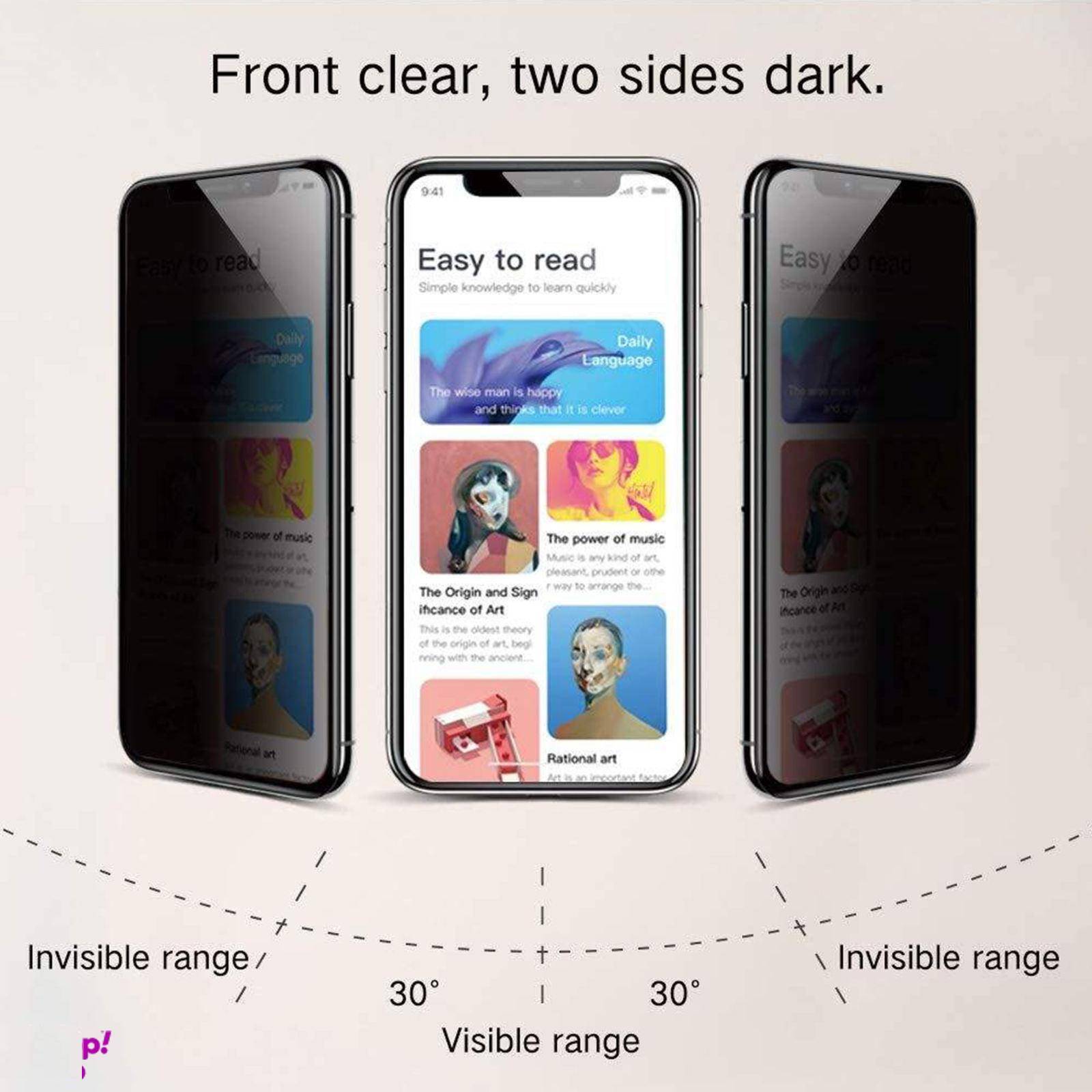 محافظ صفحه نمایش حریم شخصی بوف مدل CFPr9 برای گوشی اپل iphone 12 Pro Max