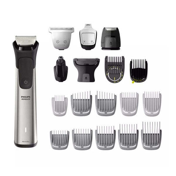 ست ماشین اصلاح موی صورت و بدن فیلیپس مدل mg9510/60، منبع انرژی باتری، تکنولوژی اصلاح به صورت برش مستقیم، مدت زمان شارژ 180 دقیقه و مدت زمان استفاده پس از شارژ 360 دقیقه، به همراه ، کیف نگهداری، قابلیت شست‌و‌شو، جنس تیغه استیل ضد زنگ