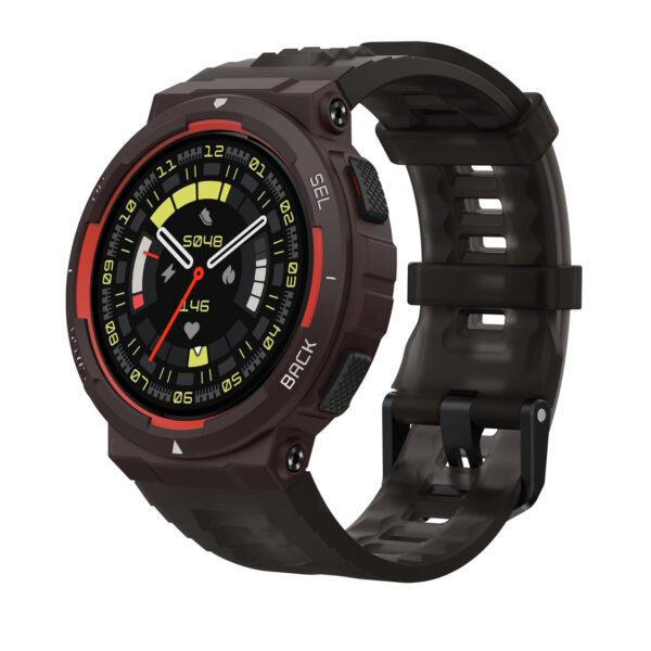 ساعت هوشمند امیزفیت مدل SR DYNAMIC ACTIVE TRACK EDGE دارای قابلیت های صفحه نمایش رنگی، صفحه نمایش لمسی بند سیلیکون