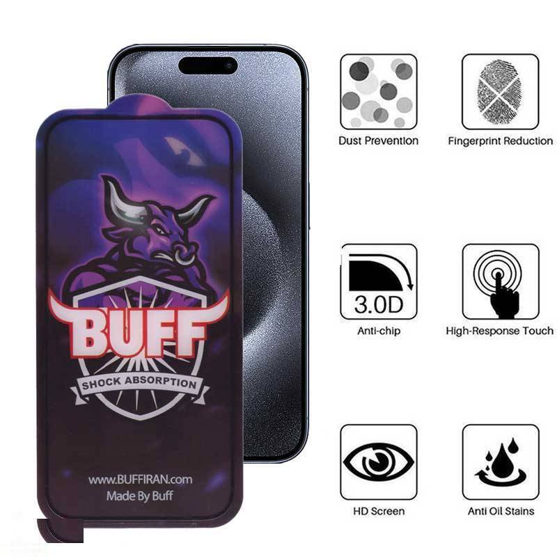 محافظ صفحه نمایش بوف مدل 5D Buffer مناسب برای گوشی موبایل اپل iPhone 15 Pro