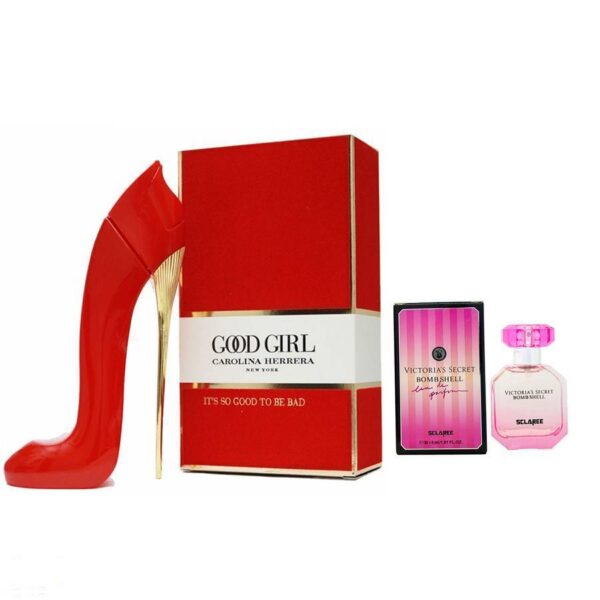 ادوپرفیوم زنانه مدل Good Girl Carolina Herrera و عطر جیبی مدل Victorias Secret Bomb Shell مجموعه 2 عددی