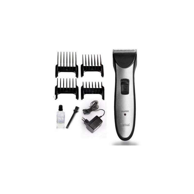 ماشین اصلاح سر و صورت کیمی مدل KM-3909، منبع انرژی برق، تکنولوژی اصلاح به صورت برش مستقیم، مدت زمان شارژ 480 دقیقه و مدت زمان استفاده پس از شارژ 60 دقیقه، به همراه برس تمیزکننده، جنس تیغه از تیتانیوم، با امکان درجه بندی میلیمتری تیغه