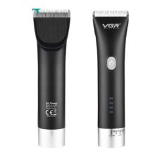 ماشین اصلاح موی سر و صورت وی جی ار مدل V-185، منبع انرژی باتری، تکنولوژی اصلاح به صورت برش مستقیم، اندازه اصلاح 0.8 تا 2 میلی‌متر، مدت زمان شارژ 120 دقیقه و مدت زمان استفاده پس از شارژ 200 دقیقه، به همراه استند شارژ، کابل USB، برس تمیزکننده، روغن