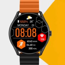 ساعت هوشمند گلوریمی مدل MOB LIGHT WEIGHT M1 PORO دارای قابلیت های کنترل موسیقی، شمارنده ضربان قلب، گام شمار، قابلیت مکالمه از طریق بلوتوث، پشتیبانی از زبان فارسی، بند سیلیکون