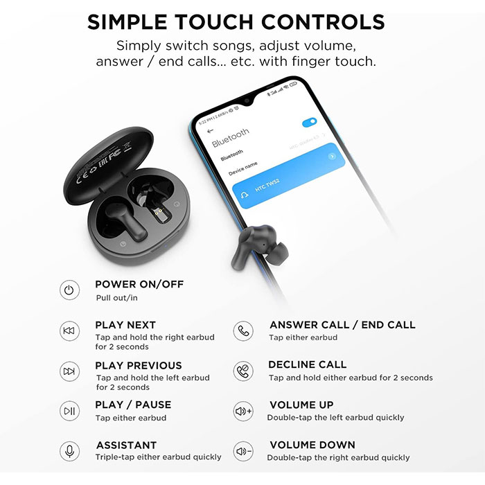 هدفون بی سیم اچ تی سی مدل Earbuds 1