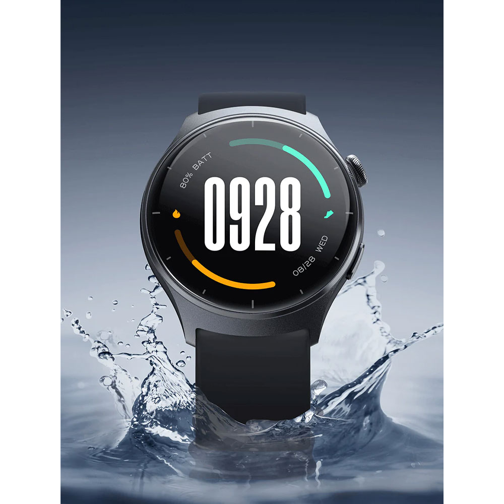 ساعت هوشمند میبرو مدل Watch Lite 3 مناسب برای ورزش، روزمره، رسمی، دارای قابلیتهای صفحه نمایش رنگی و لمسی، قابلیت مکالمه از طریق بلوتوث، بند چرم، فرم صفحه دایره