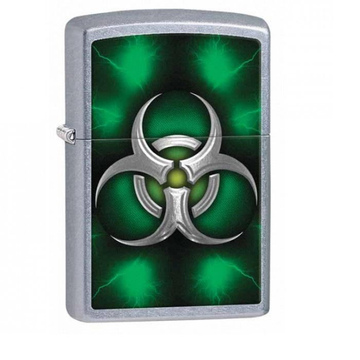 فندک زیپو مدل Biohazard Green Street Chrome کد 28853