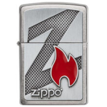 فندک زیپو مدل Z Flame Brushed Chrome کد 29104