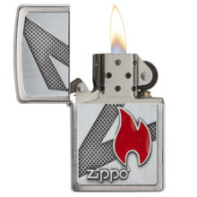 فندک زیپو مدل Z Flame Brushed Chrome کد 29104