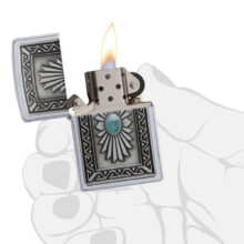 فندک زیپو مدل Southwest Sun Satin Chrome کد 29105