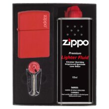 ست هدیه فندک زیپو مدل Red Matte with Zippo Logo کد 233ZL