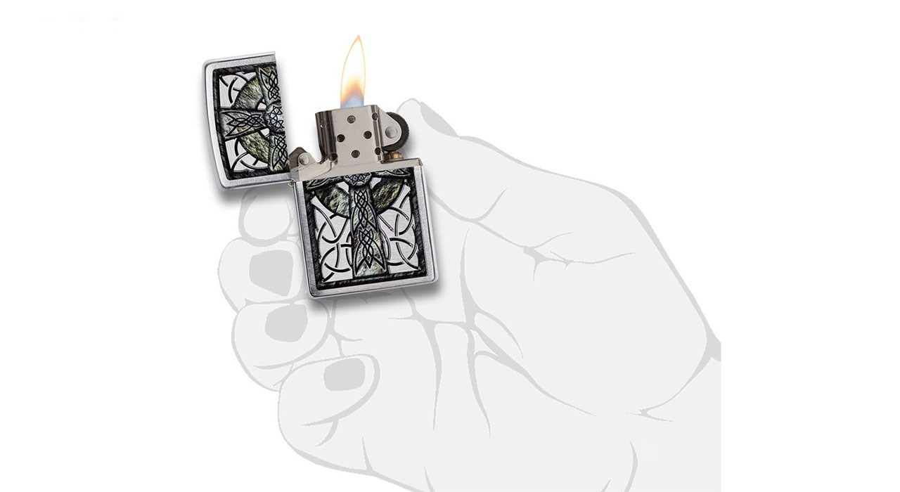 فندک زیپو مدل 29622 Celtic Cross Design