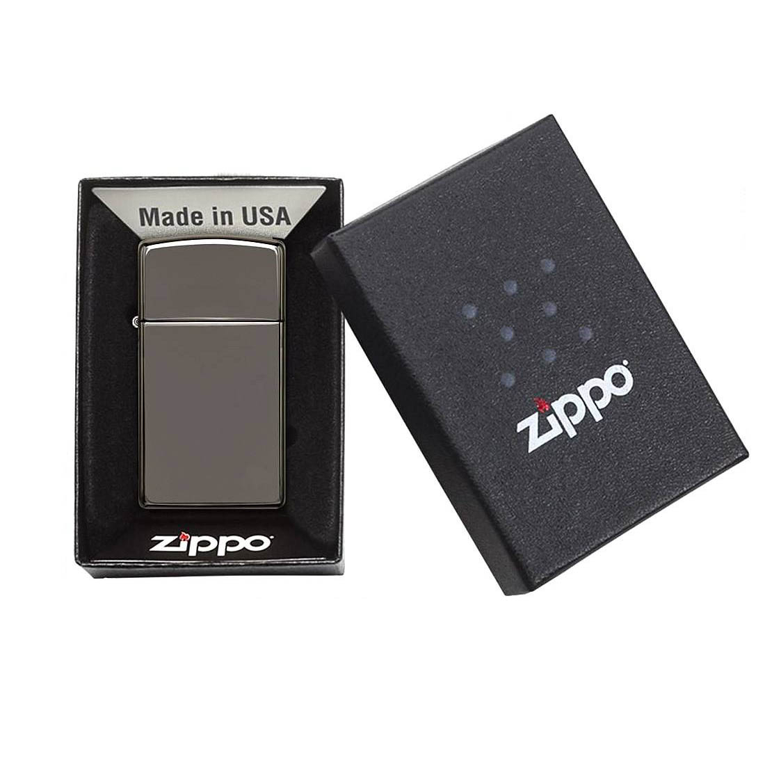 فندک زیپو مدل Slim Black Ice کد 20492