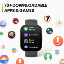 ساعت هوشمند امیزفیت مدل MOH SMART PIP 5 BEUTIFULL دارای قابلیت های قابلیت مکالمه از طریق بلوتوث، کنترل موسیقی (Music Player) بند سیلیکون
