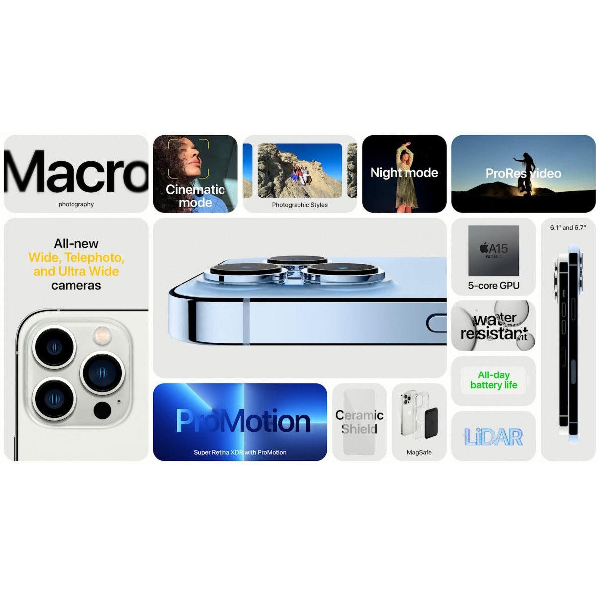 گوشی موبایل اپل مدل  iPhone 13 Pro ZAA دو سیم‌ کارت ظرفیت 128 گیگابایت و رم 6 گیگابایت - نات اکتیو ریفربیش پارت نامبر F