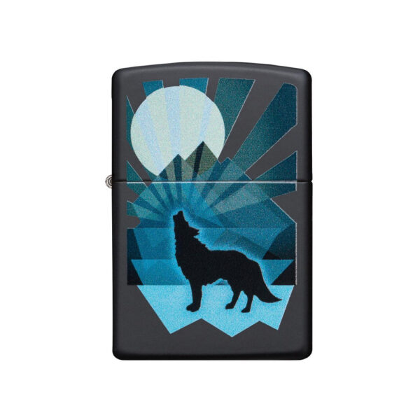 فندک زیپو مدل Wolf and Moon Design کد 29864