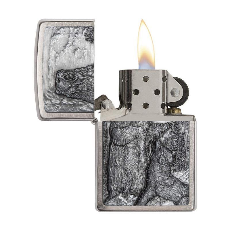 فندک زیپو مدل Bear vs. Wolf Emblem کد 29636