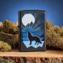 فندک زیپو مدل Wolf and Moon Design کد 29864