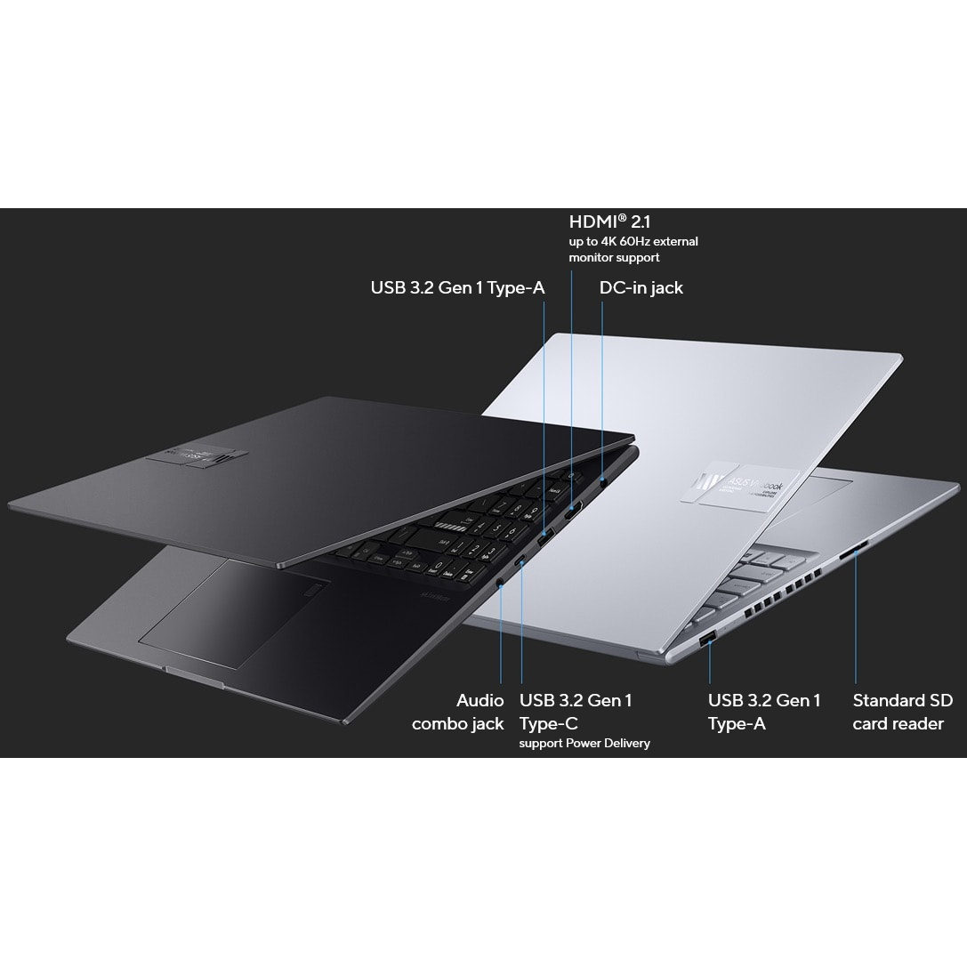 لپ تاپ 16 اینچی ایسوس مدل Vivobook 16X K3605ZC-N1336-i7 12700H-24GB DDR4-512GB SSD-RTX3050-IPS-Backlit - کاستوم شده