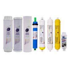 فیلتر دستگاه تصفیه آب آکوآ اسپرینگ مدل F-S7-Q9W مجموعه 7 عددی به همراه رسوب گیر اسکالکس پلاس