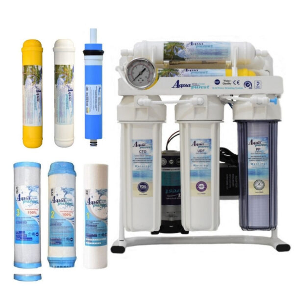 دستگاه تصفیه کننده آب آکوا پیورست مدل RO-NSF 6600 به همراه فیلتر تصفیه آب بسته 6 عددی