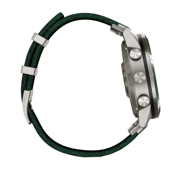 ساعت هوشمند گارمین مدل MARQ Golfer (Gen 2) with pine green Jacquard-weave nylon watch strap