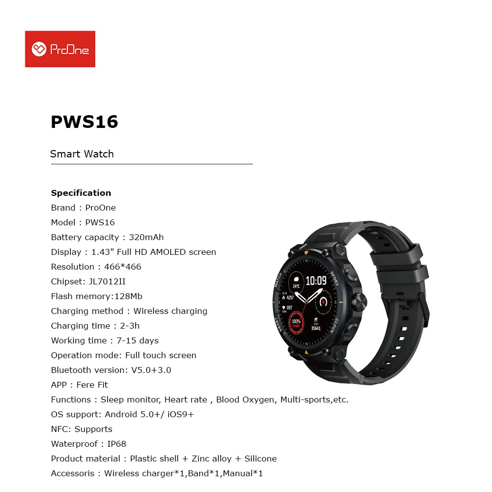 ساعت هوشمند پرووان مدل PWS16