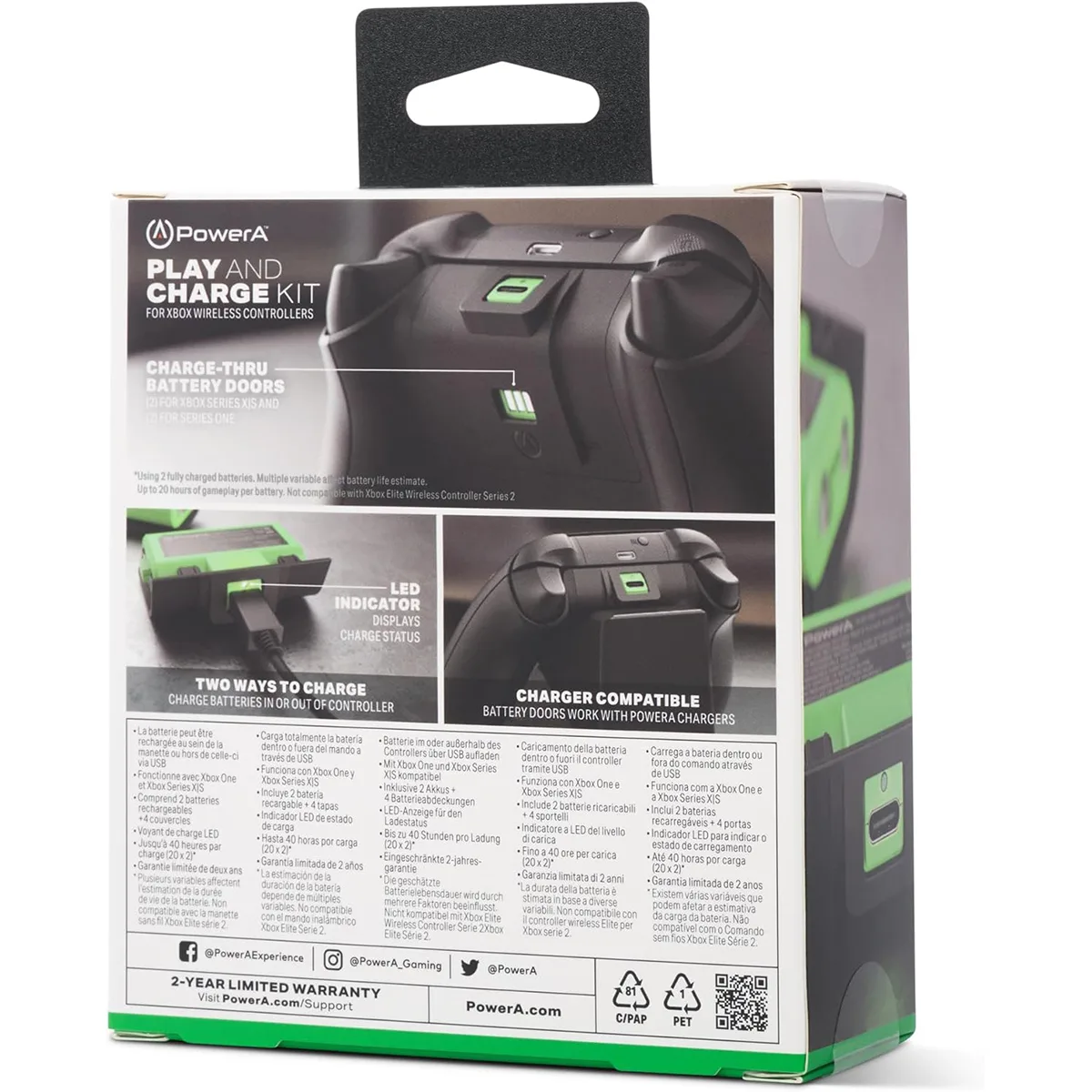 باتری قابل شارژ دسته بازی xbox s/x/one پاور ای مدل power A Charge Kit مجموعه 2 عددی
