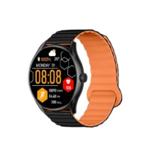 ساعت هوشمند گلوریمی مدل MIS  M1 PRO BEST  دارای قابلیت های صفحه نمایش رنگی، صفحه نمایش لمسی، کنترل موسیقی (Music Player)، قابلیت تغییر طرح ساعت یا تم بند سیلیکون